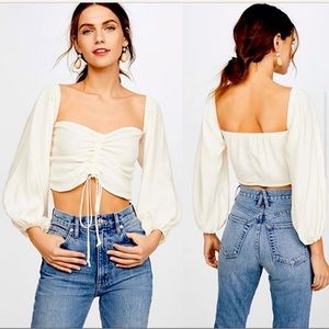 Reformation Desmond crop white top